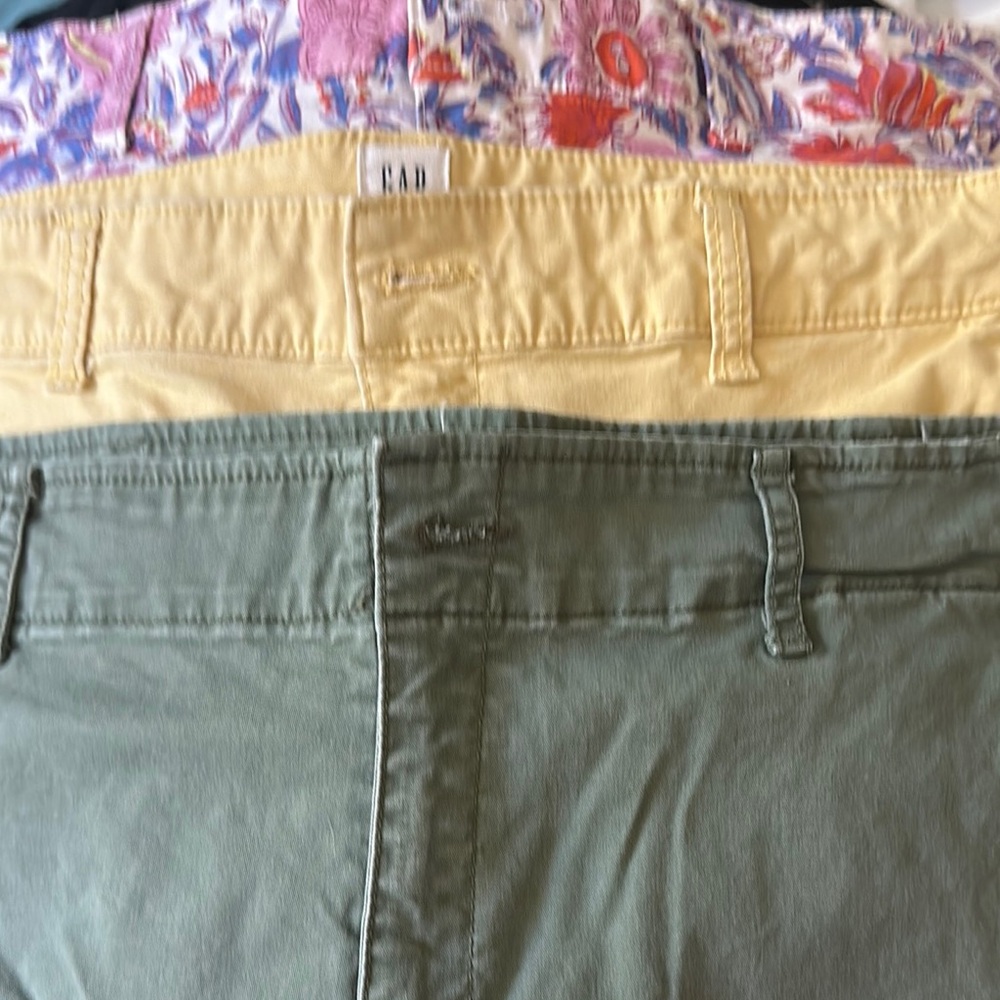 GAP Green and Yellow Chinos Casual Cotton Pants